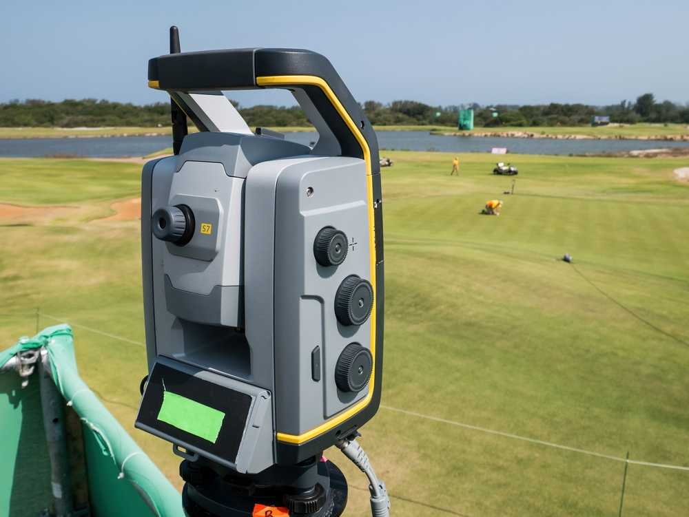 Surveying instrument in a field