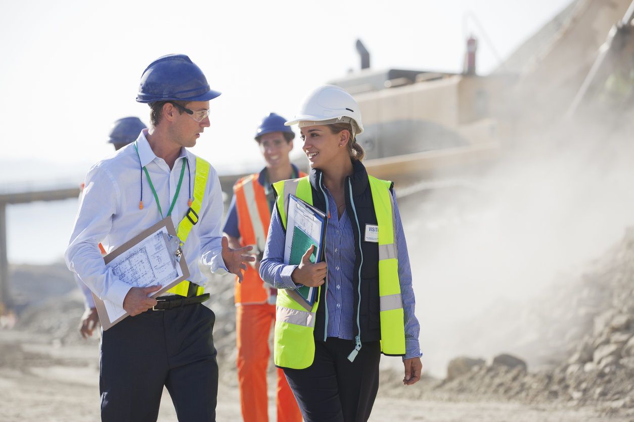 Water and soil sampling at a construction site